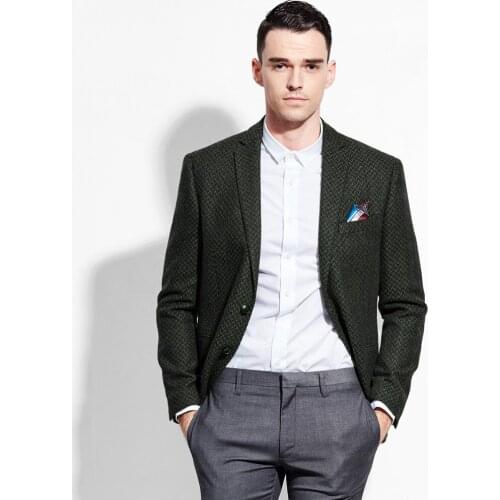 Men blazer 2017 spring autumn new arrivals slim fit 50% wool brand mens blazer jacket business groom boyfriend gift thicken XS