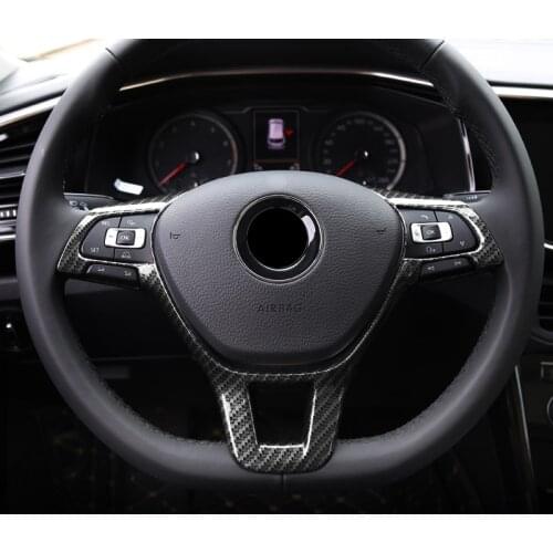 Steering Wheel Trim Frame for VW Volkswagen Tiguan Mk2 16-20 Steering Wheel Carbon Fiber Decorative Sticker Modified Accessories