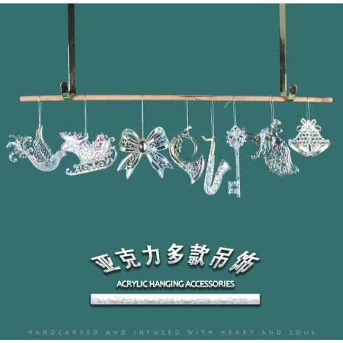 Festive decorations Acrylic transparent multicolored dress up ornaments Christmas tree shopping mall window scene