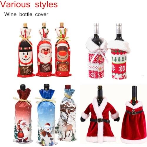 Christmas Merry Wine Bottle Cover Christmas Decorations For Home 2020 Christmas Ornament New Year 2021 Xmas Navidad Gifts