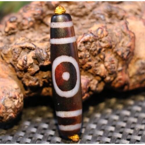 Treasure Unique Magic Energy Tibetan Old Agate Star One Eye dZi Bead Amulet Pendant UPD0407A Timestown UPD210106A