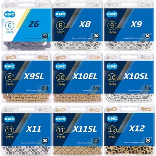 KMC-Chaîne de vélo Z6 X8 X9 X10 X11 X12, 6/7/8/9/10/11/12 vitesses, adaptée au pédalier Shimano SRAM de vélo de montagne/route