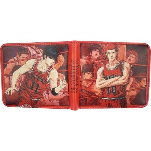 Japanese Anime Wallet Slam Dunk Sakuragi Hanamichi Kaede Rukawa Short Purse for Student Whit Card Holder Coin Pocket