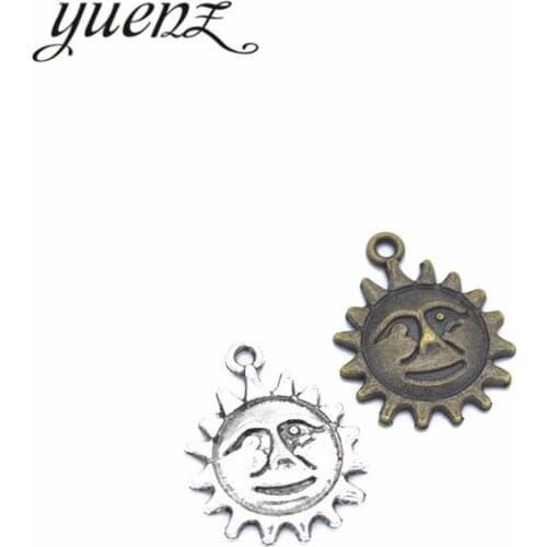 YuenZ 15pcs Antique silver Plated sun Charm Pendants Jewelry Diy Jewelry Accessories Making DIY Findings L208