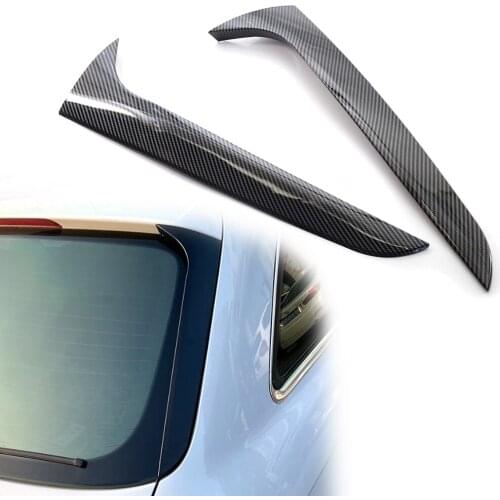 2Pcs Carbon Fiber Style Car Rear Window Side Spoiler Canard Splitter For Audi A4 B8 Allroad Avant 2009-2016 ABS Plastic