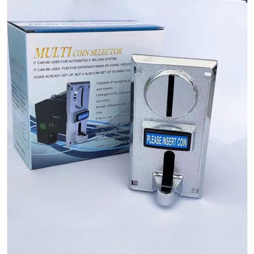 2PCS Universal Colorful LED Flash Decorative Front Type Coin Selector/ Illuminate Frame Coin Acceptor for Vending Arcade Machine