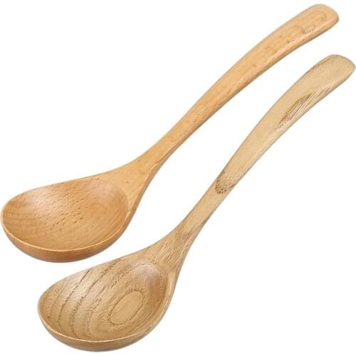 Free shipping 10pieces Beech chestnut 18cm round handle spoon Japanese wooden spoon Home Furnishing custom 18*4.5cm