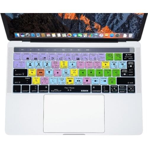 XSKN for Adobe Photoshop Lightroom Final Cut InDesign Keyboard Cover Skin for Macbook with Touch Bar ID 13 15 A1706 A1707, 2016