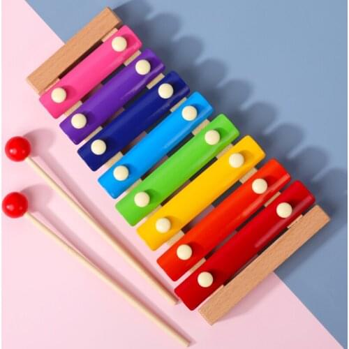 Baby Music Instrument Toy Montessori Educational Toy Wooden Eight-Notes Frame Style Xylophone Children Kids Baby Musical Toys