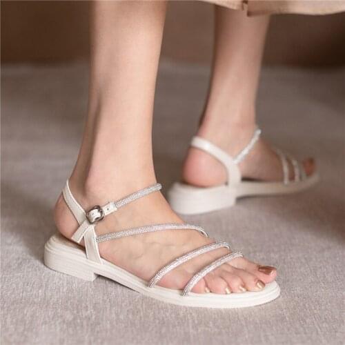 Summer New Style Elegant Retro Ladies Sandals Fashion Casual Simple Flat Shoes Leather High-quality Handmade Womens Shoes