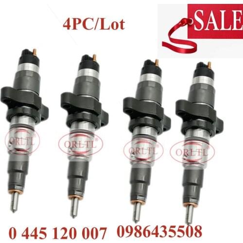 4pc ORLTL 0 445 120 007 0445120007 Diesel fuel injector 0 986 435 508 2830957 2830244 for B0SCH Agrale-Deutz F0RD IVECO