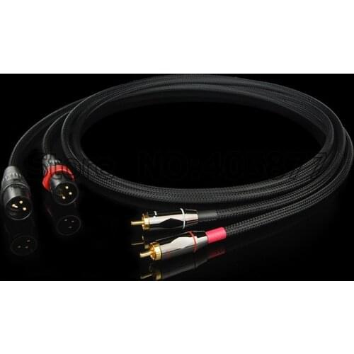 Hi End Silver Plated Audio Cable 2 RCA Male to 2 XLR HIFI Plug 3 Pin Male Audiophile Cable