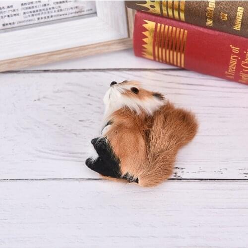 Simulation Fur Squirrel Plush Stuffed Doll Animal Toy Children Gift Home Decor