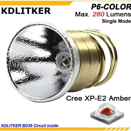 KDLITKER P6-COLOR Cree XP-E2 Red 620nm 280 Lumens 3V - 9V 1-Mode OP P60 Drop-in (Dia. 26.5mm)