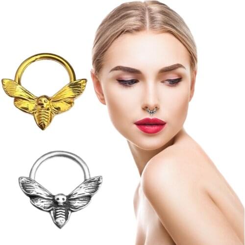 1pair Skull Punk Clip on Fake Piercing Body Nose Lip Rings Unisex Nose Ring Women Piercing Jewelry
