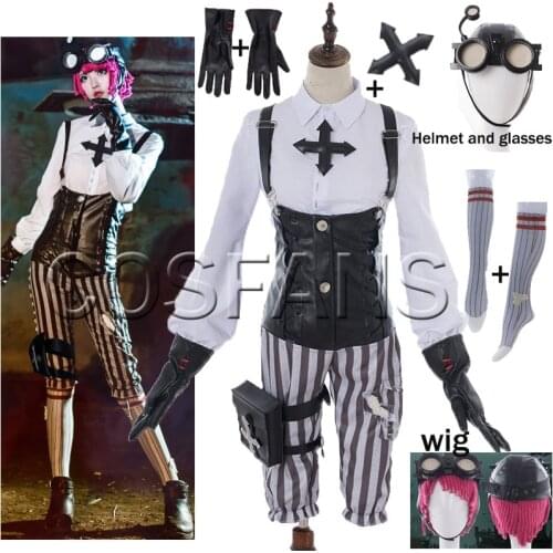 Game Identity V Cosplay Costume Tracy Reznik Cosplay Costume Halloween Carnival Party Machinist Cosplay Full Set Wig helmet