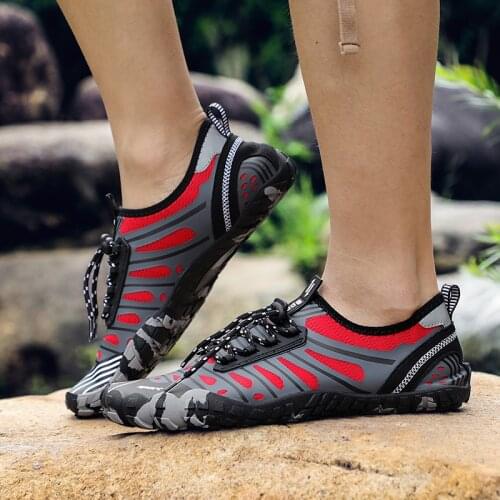 Mens Trekking Mountain Shoes Women Outdoor Athletic Shoes Man Wearable Sports Upstream Shoes Woman Light Elastic Band Trainers
