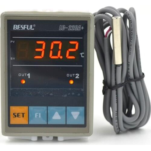 LC-220A+ temperature controller with a sensor Solar water temperature dual temperature controller two output temperature control