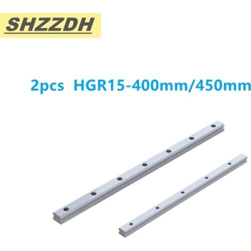 2PCS HGR 15 length 400mm 450mm precision linear guide for HGH15CA/flange HGW15CC slider CNC engraving machine accessories