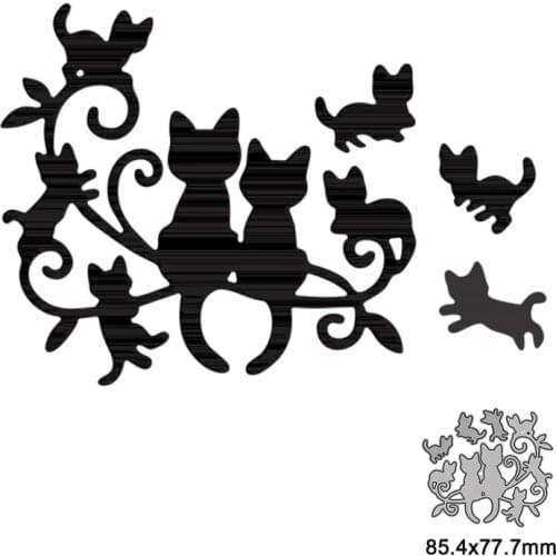 Metal Cutting Dies Cut Mold 9 Animal Cats Decoration Scrapbook Paper Craft Knife Mould Blade Punch Stencils New