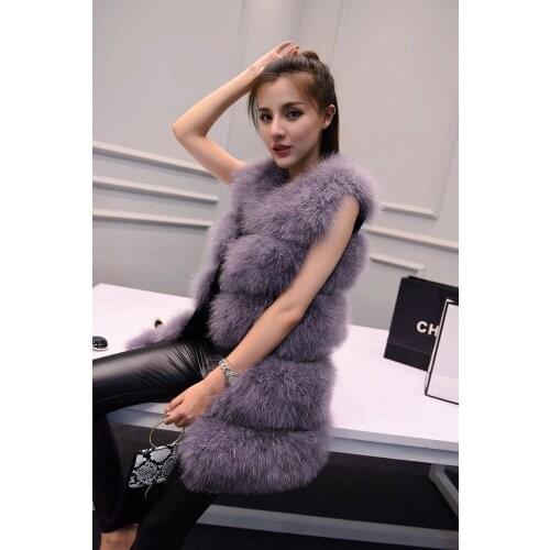 Ostrich fur fashion autumn vest in the long thin slim vest free shipping T1