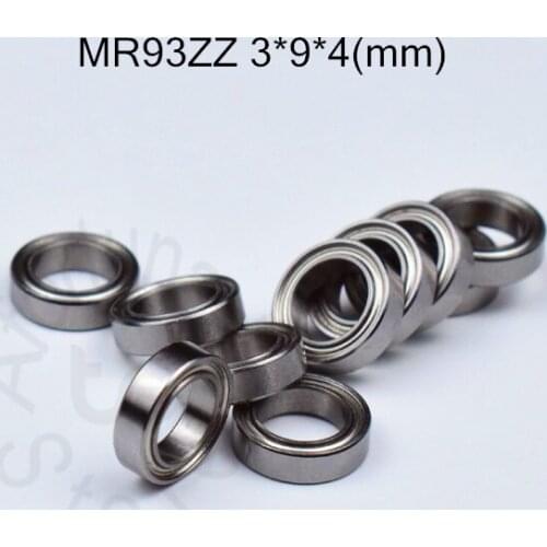 MR93ZZ 3*9*4(mm) 10piecesfree shipping bearing ABEC-5 Metal Sealed Miniature Mini Bearing MR93 MR93ZZ chrome steel bearing