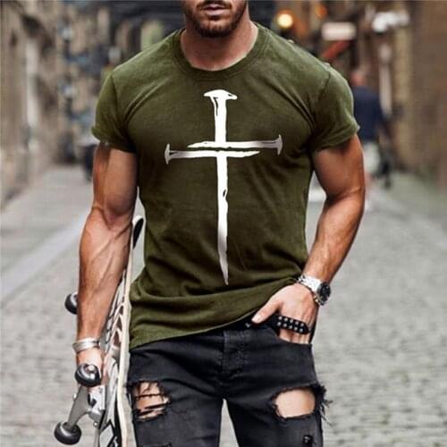 Mens Summer 3D Printed Compass T-Shirt Hip-Hop Style Large Size T-Shirt Cross Style Short Sleeve Clothing XXS-6XL