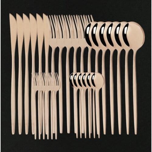 30Pcs Gold Cutlery Set Stainless Steel Party Knives Cake Forks Spoons Flatware Set Kitchen Tableware Dinnerware Set Dropshipping