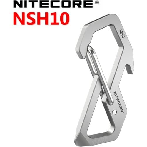 NITECORE NSH10 Multiuse Titanium Snap Hook Anti-corrosion Ultra Lightweight Hanging Tool 45 degress Elastic Spring Gate