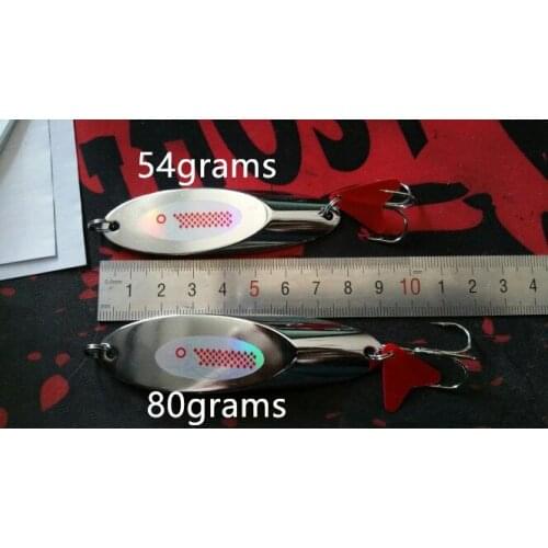 WHole Sale 50pcs/lot Metal Spoons Metal Lures 54grams/10cm 80grams/12cm with Hooks Hard Baits