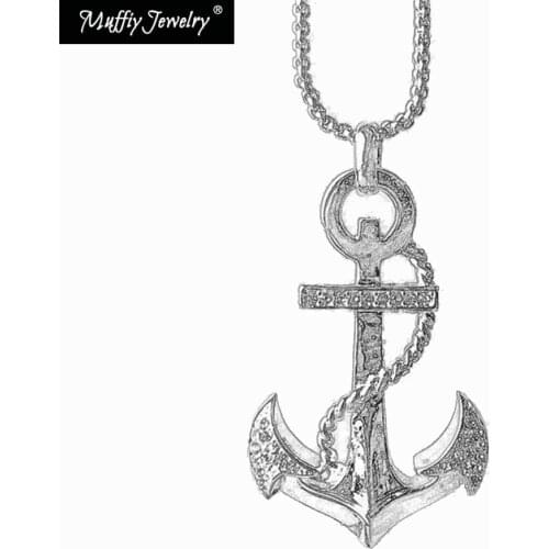 Anchor Hope Link Chain Pendant Necklace,Europe Style Trendy Chains Fashion Gift Jewelry in 925 Sterling Silver For Women