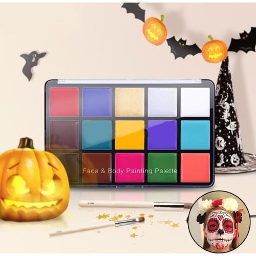 Face Body Paint Set 15 Colors Makeup Palette Washable for Costumes Parties Theater Special Effects and Festivals MH88