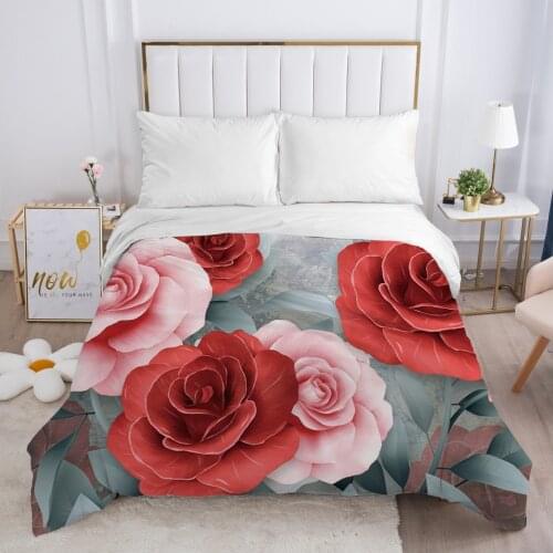 Duvet cover Quilt/Blanket/Comfortable Case Luxury Bedding 140x200 150x200 240x220 240x260 for Home 3D Print Flowers Grey rose