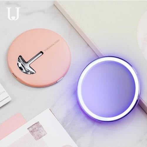 Youpin Portable Makeup Mirror With Led Light Mini Pocket Make Up Mirror With Lights Touch Control Beauty Cosmetic Tool For Women