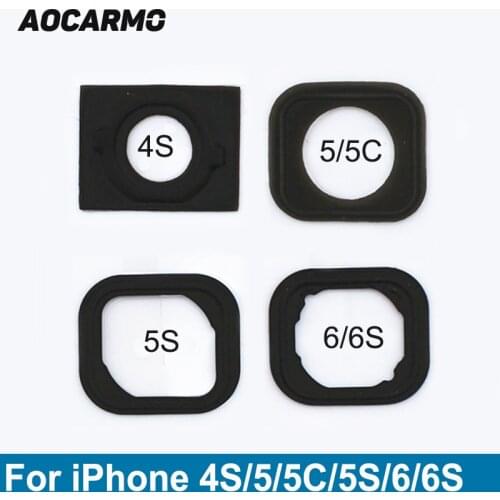 Aocarmo Home Button Rubber Holder Pad Rubber Ring Gasket With Adhesive Replacement For iPhone 4S 5 5C 5S 6 6S