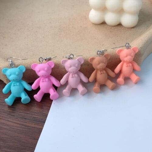 Cartoon Bear Monkey Earrings Personality Ear Studs Silica gel Wild Girl Jelly 2021 Popular Animal Dangle Fashion Jewelry