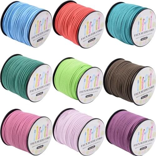 3.0x1.4mm Faux Suede Cord Thread for Necklace Bracelet Jewelry Making DIY Deoration Accessories; about 98.43yards/roll(90m/roll)