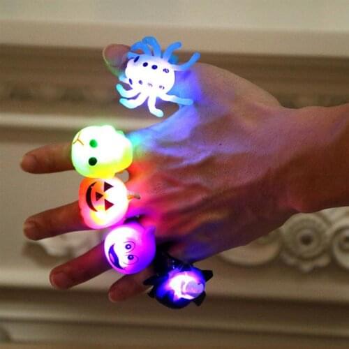 LED Light Up Toy Halloween LED Finger Rings Light Up Glow Ring Toys for Parties Performances Entertainment