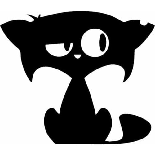 Dawasaru Sweet Kitty Car Sticker Funny Car Bumper Window Vinyl Decal Cat Black/Silver 15X13CM