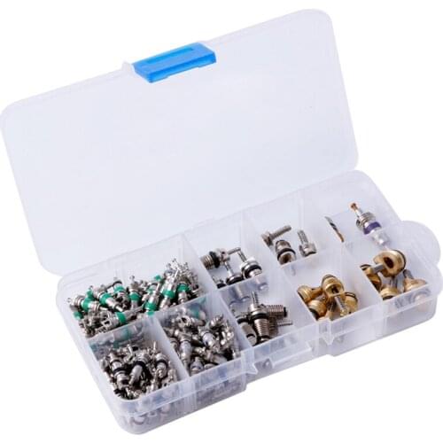 134Pcs R134A A/C Car Auto Air Conditioning Valve Core Car Tire Assortment Hot Q9QD