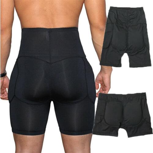 2019 Men Molded Padded Butt Booster Enhancer Boyshort Flat Stomach Shaper Brief Underwear S M L XL 2XL 3XL