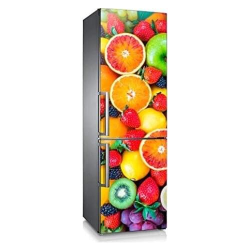 3D Fridge Sticker Delicious Fruits Refrigerator Door Cover Kitchen Home Decoration Accessories Modern Wall Stickers Customizable
