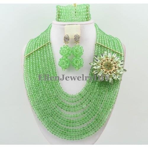African Jewelry Sets Nigerian Beads Wedding Jewelry Set Bridal Statement Jewelry Set Free Shipping W11827