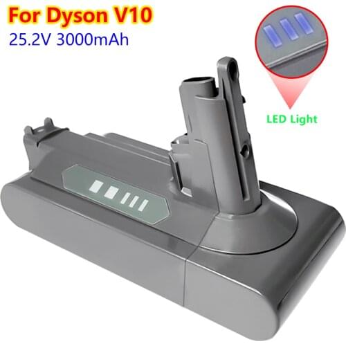 25.2V 3000mAh Replacement V10 Battery Compatible with Dyson Cyclone V10 Motorhead V10 Absolute Cordless Stick Vacuum Cleaner