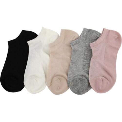 DONG AI Solid Color Breathable Socks Mesh Womens Socks Invisible Ankle Socks Woman Summer Thin Female Boat Socks HOT SALE 2019
