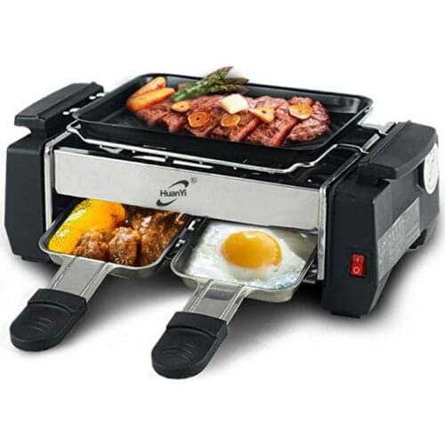 Electric Indoor Searing Grill Bbq Grill Removable Grill Griddle Plates Smokeless Easy-to-Clean Nonstick BBQ Grill Barbecue Tool