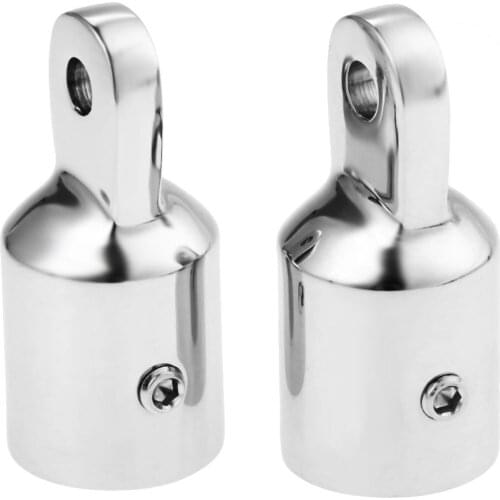 2Pcs Marine Yacht Rowing Boats Hardware Stainless Steel 316 Bimini Top Eye End Cap Boat Hardware For 3/4"" / 20mm Pipe Tube