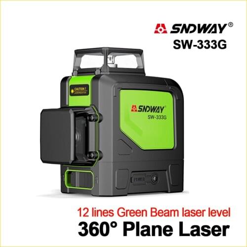 SNDWAY Laser Levels 360 Green 3D Self Leveling Vertical Horizontal Rotary Lasers 12 lines Laser Leveler