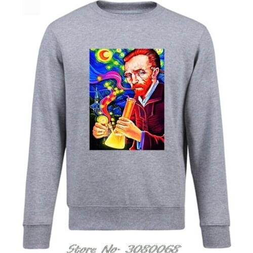 Bong Weed Eleven Vincent Van Gogh Bonnie Clyde Paris Hoodies Men Spring Autumn Fleece Sweatshirts O-neck Streetwear Hoody