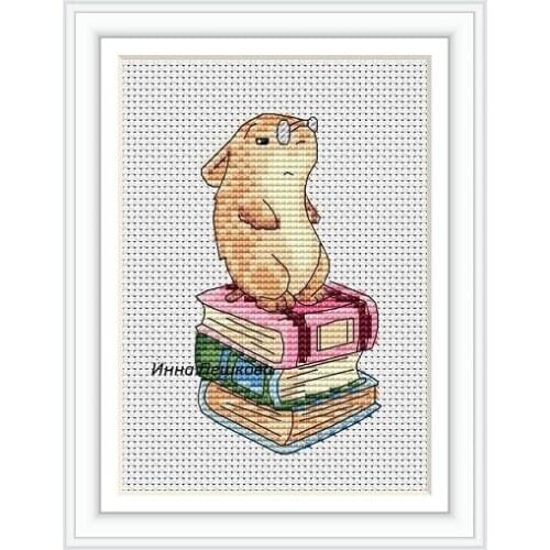 FF mm Rabbit and fox with love cross stitch kit Animal cotton thread Love lock canvas stitching embroidery Doctor hamster